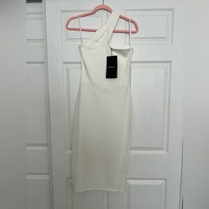 White One-Shoulder Sheath Dress!